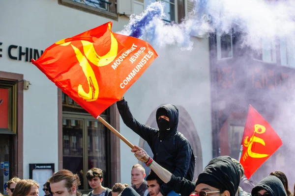 Abril protesto contra as reformas trabalhistas na França — Fotografia de Stock