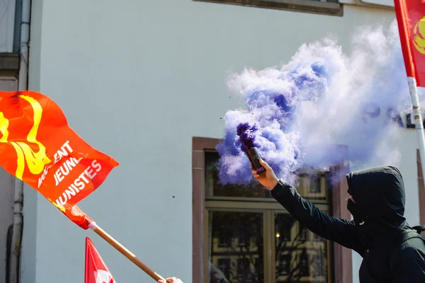 Aprile protesta contro le riforme laburiste in Francia — Foto Stock