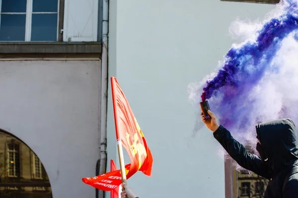 Aprile protesta contro le riforme laburiste in Francia — Foto Stock