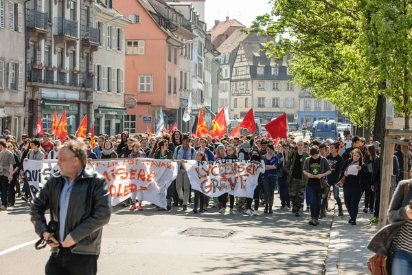 Április az tiltakozás ellen munkaügyi reformok Franciaországban — Stock Fotó