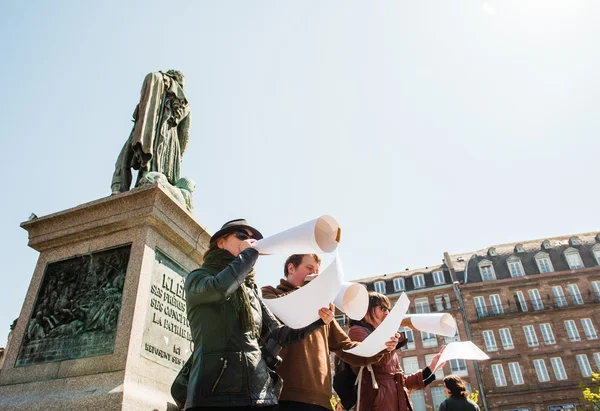 Kwietnia protest przeciwko pracy reformy we Francji — Zdjęcie stockowe