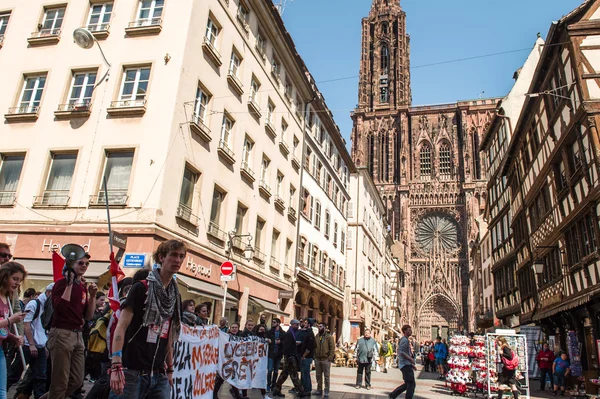 Kwietnia protest przeciwko pracy reformy we Francji — Zdjęcie stockowe