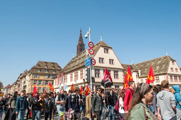 Kwietnia protest przeciwko pracy reformy we Francji — Zdjęcie stockowe