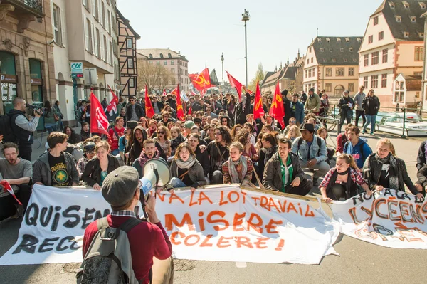 Dubna protest proti práce reformy ve Francii — Stock fotografie