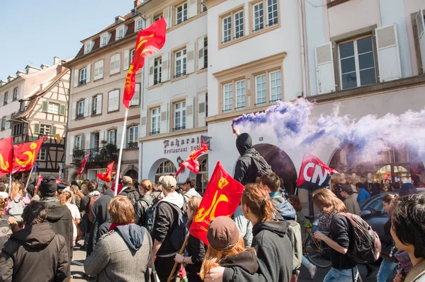 4 月フランスで労働改革に抗議 — ストック写真