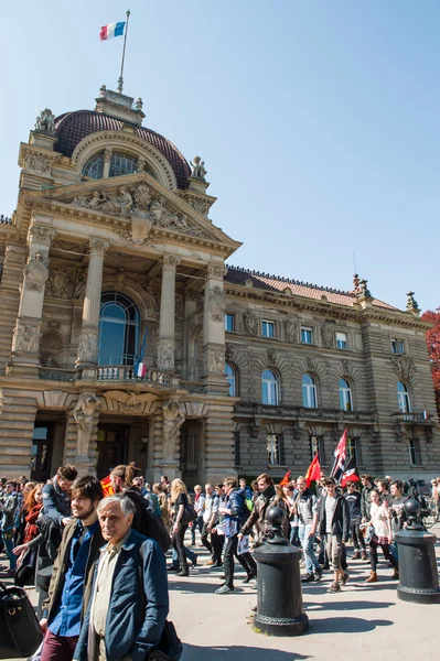 Protesta de abril contra las reformas laborales en Francia — Foto de Stock