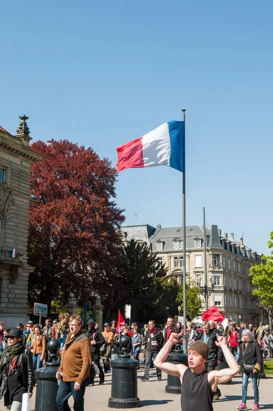 Protesta de abril contra las reformas laborales en Francia — Foto de Stock