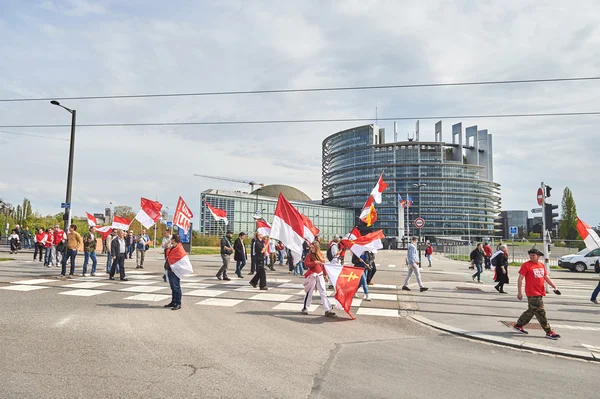 Protesta contra la fusión de la región de Alsacia con Lorena y Champa — Foto de Stock