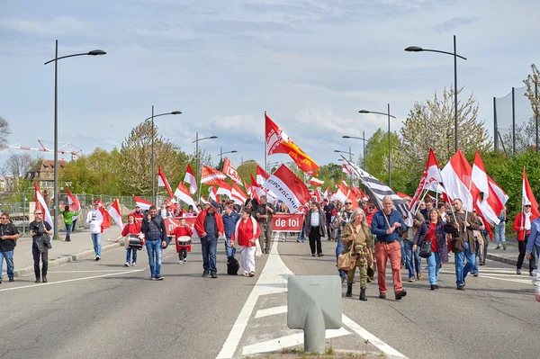 Manifestation contre la fusion de l'Alsace avec la Lorraine et Champa — Photo