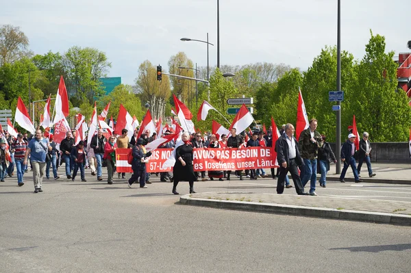 Manifestation contre la fusion de l'Alsace avec la Lorraine et Champa — Photo