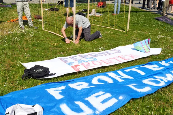 Protest against immigration policy — Stock Photo, Image