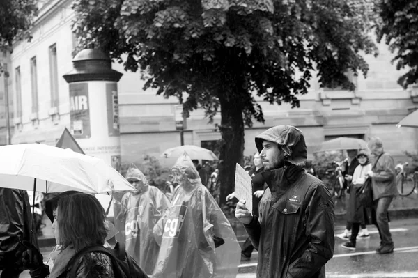 Mayo protesta contra las reformas laborales en Francia —  Fotos de Stock