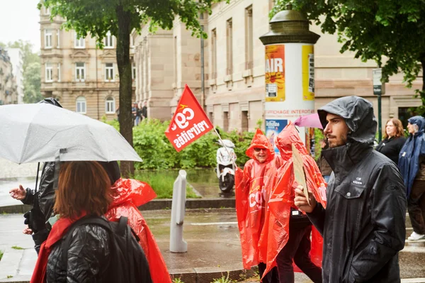 Maggio protesta contro le riforme del lavoro in Francia — Foto Stock