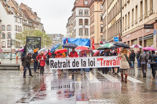 Strasbourg transportation paralyzed during protest — 스톡 사진