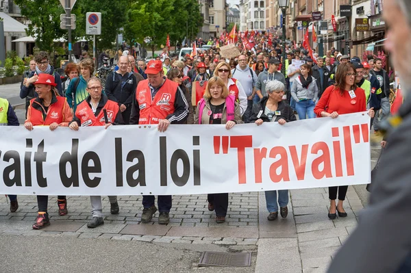 Mars i Strasbourg mot arbetsrätten — Stockfoto