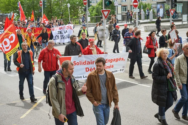 People with anti-laboor placards — ストック写真