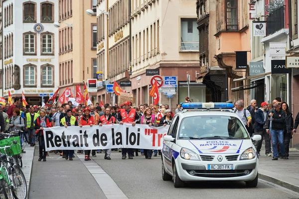 Protest proti zákoník práce ve Francii — Stock fotografie