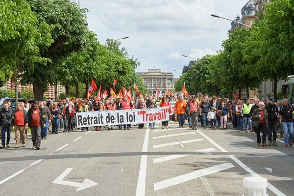 Avenue de la Liberte με διαδηλωτές — Φωτογραφία Αρχείου