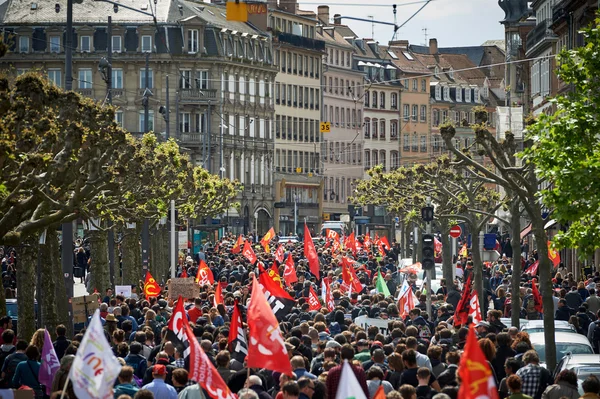 Umístit Broglie s protestátory — Stock fotografie