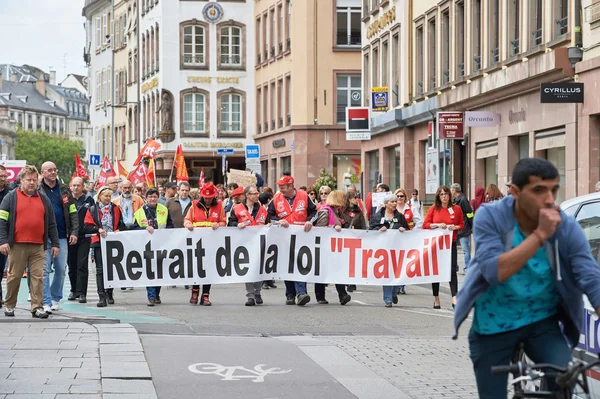 Protest against labor law in France — Stock Photo, Image