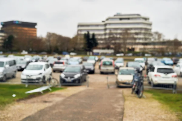 抽象的なぼやけ車都市 Environemn の駐車場 — ストック写真