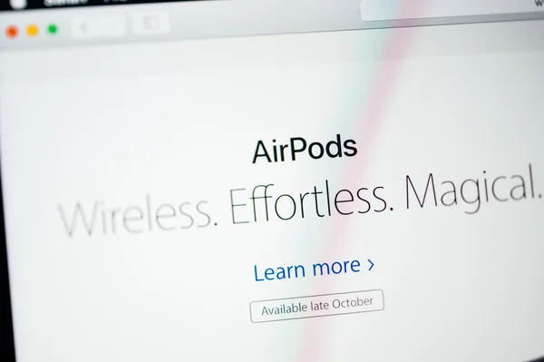 Airpods bezprzewodowy, bez wysiłku, magiczne — Zdjęcie stockowe