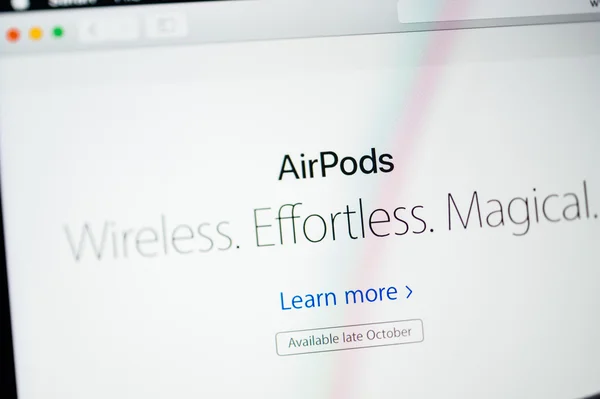 Airpods-draadloos, moeiteloos, magische — Stockfoto