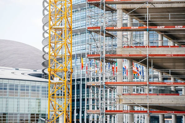 Przyszłej dzielnicy biznesowej obejmującej budynek Parlamentu Europejskiego — Zdjęcie stockowe