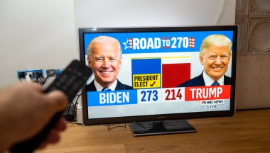 Latest news that Democratic presidential nominee Joe Biden has seemingly won clipart