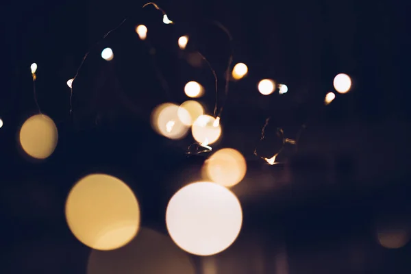 Lindo bokeh desfocado luzes de Natal — Fotografia de Stock