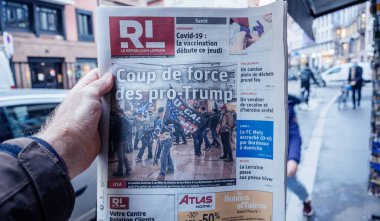 ABD Başkanı Donald Trump 'ın destekçileri tarafından ABD Kongre Binası' na yapılan saldırıyı gösteriyor.