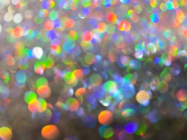 Odaklanmamış bokeh arkaplan çoklu ışıltılı çok renkli gümüş ayrıntılar