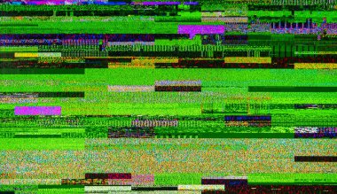 Yeşil televizyon monitörü TV-set gürültü sinyali kötü