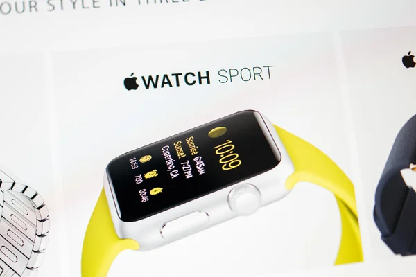Annuncio sito web di Apple Computers Apple Watch — Foto Stock