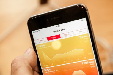 Apple iphone 6 artı sağlık app grafik ile