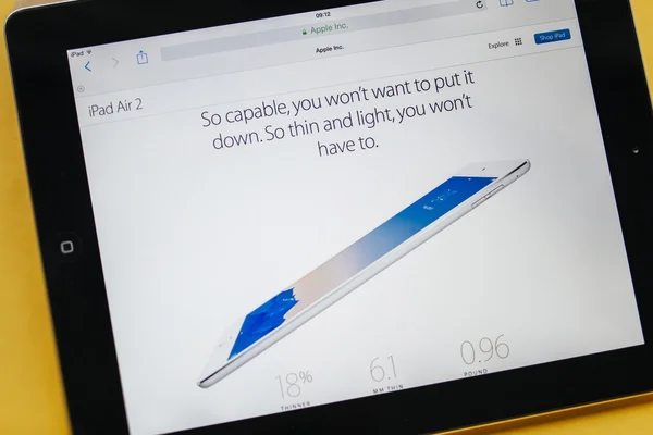 Nieuwe Apple Computers product laucnhed - ipad Air 2 — Stockfoto