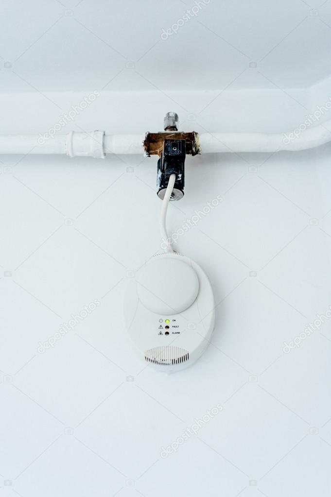 Gas carbon monoxide detector on a wall