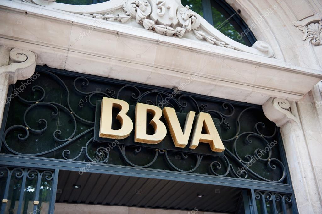 MADIRD, SPAIN - JUNE 14: BBVA Banco Bilbao Vizcaya Argentaria headquarter signage in Madrid, Spain. BBVA is a multinational Spanish banking group. It was formed from a merger of Banco Bilbao Vizcaya and Argentaria in 1999, and is the second biggest b