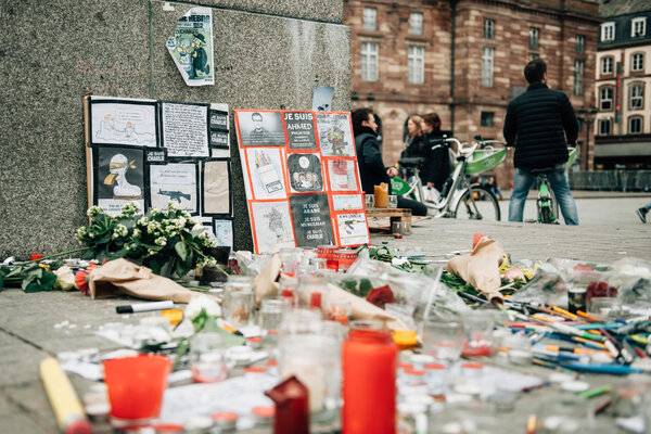 Mass unity rally held in Strasbourg following recent terrorist a