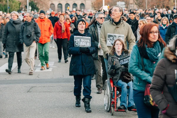 Mass unity rally held in Strasbourg following recent terrorist a — Stock Photo, Image