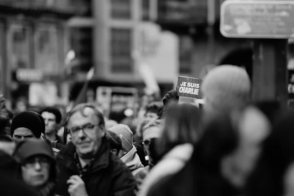 Manifestación de unidad de masas en Estrasburgo tras terrorista reciente a —  Fotos de Stock