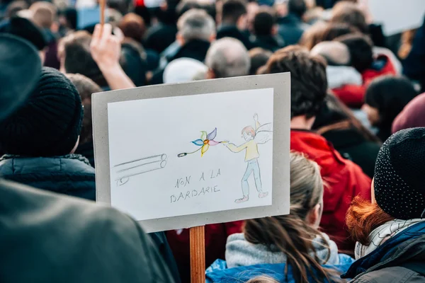 Mass unity rally held in Strasbourg following recent terrorist a — Stock Photo, Image