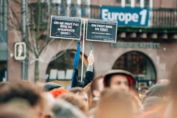 Tömeges egység rally Strasbourgban követően újabb terrorista egy — Stock Fotó