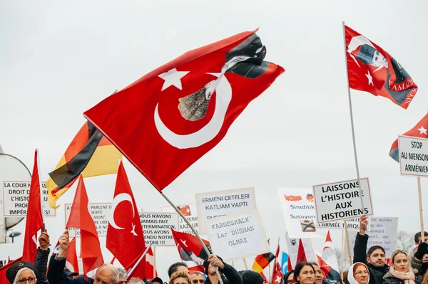 Ormiański i Turcja diaspory protestują — Zdjęcie stockowe