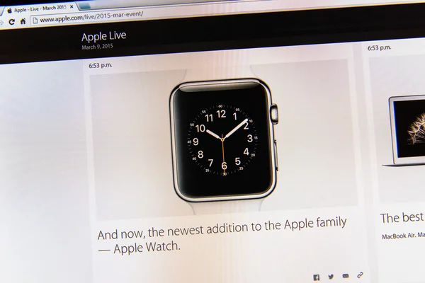 苹果推出苹果手表、 Macbook 视网膜和医学研究 — 图库照片