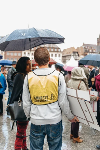 Protest against immigration policy — Stock Photo, Image