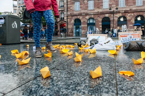 Protest against immigration policy — Stock Photo, Image