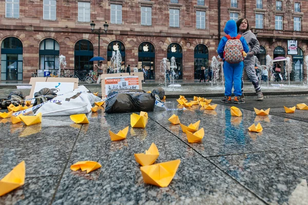 Protest against immigration policy — Stock Photo, Image