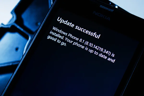 Atualização do Microsoft Lumia para o novo sistema operacional — Fotografia de Stock