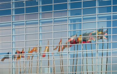  All European Union member countries flags reflected in European clipart